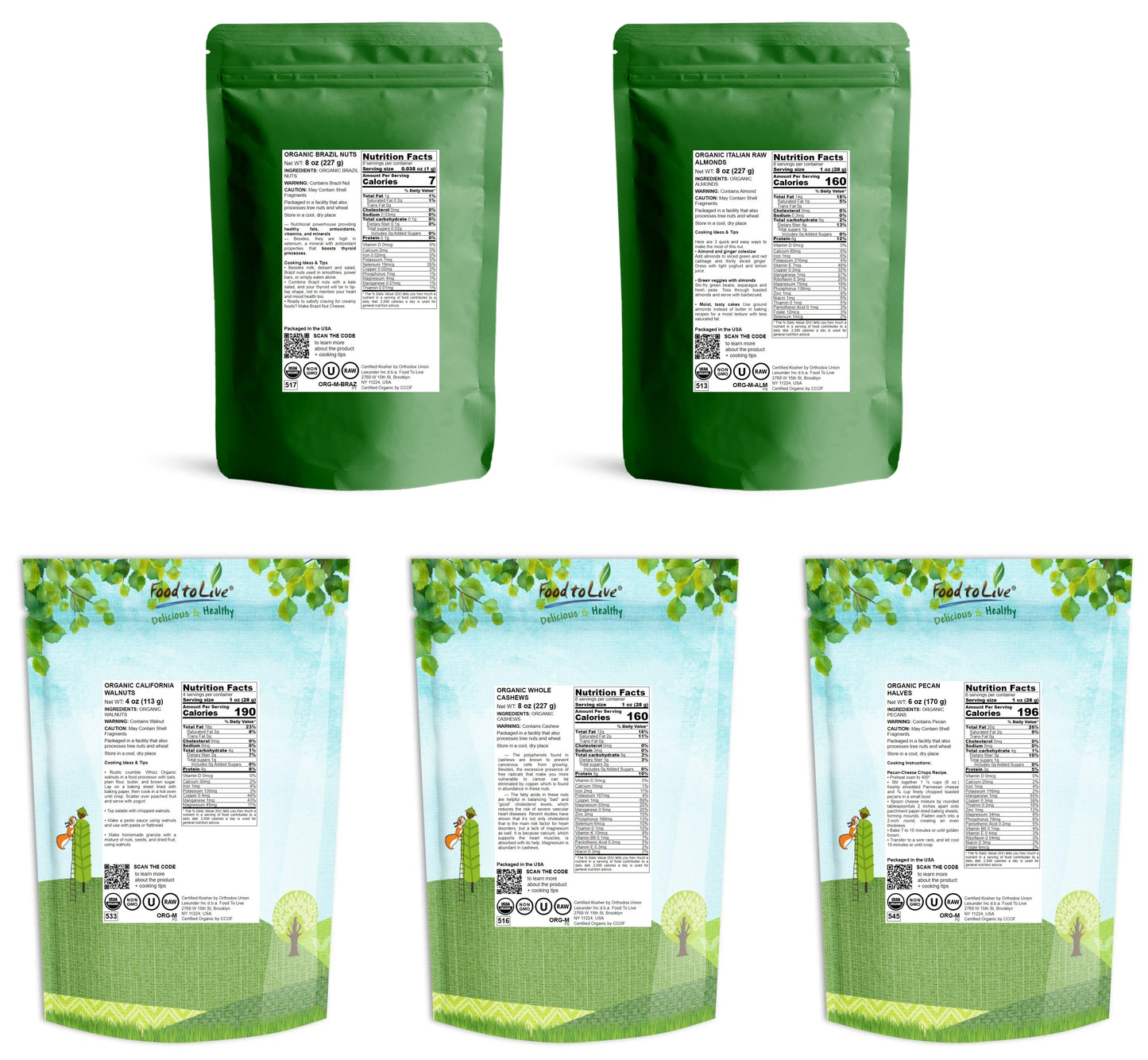 Organic Energy Nuts in a Gift Box - by Food To Live