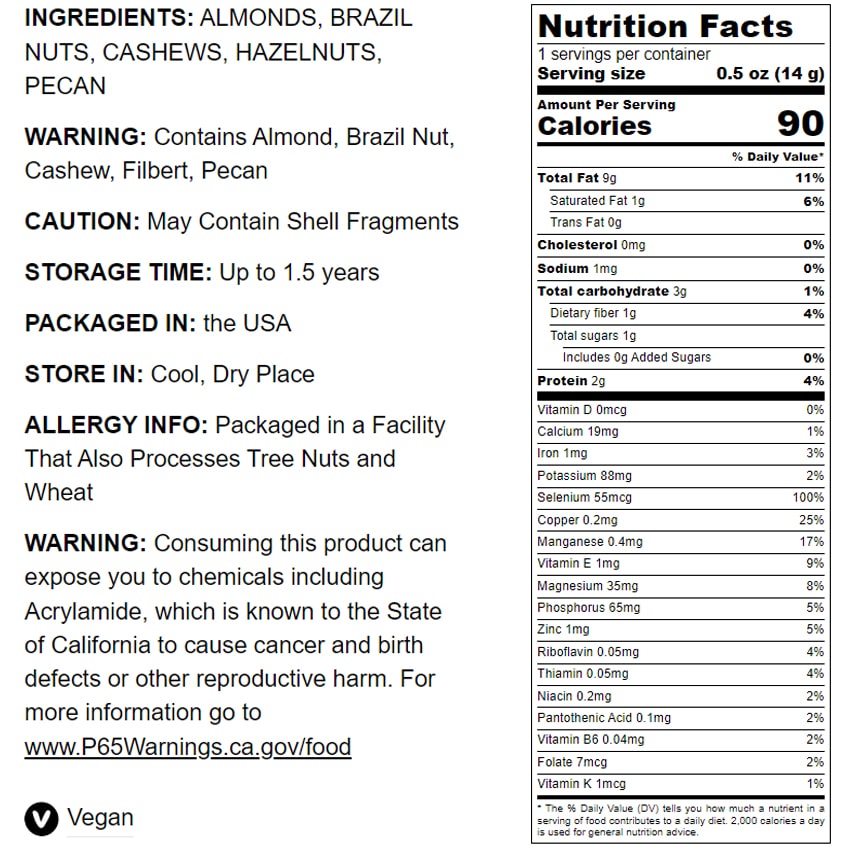 Deluxe Unsalted Nuts Mix - by Food To Live