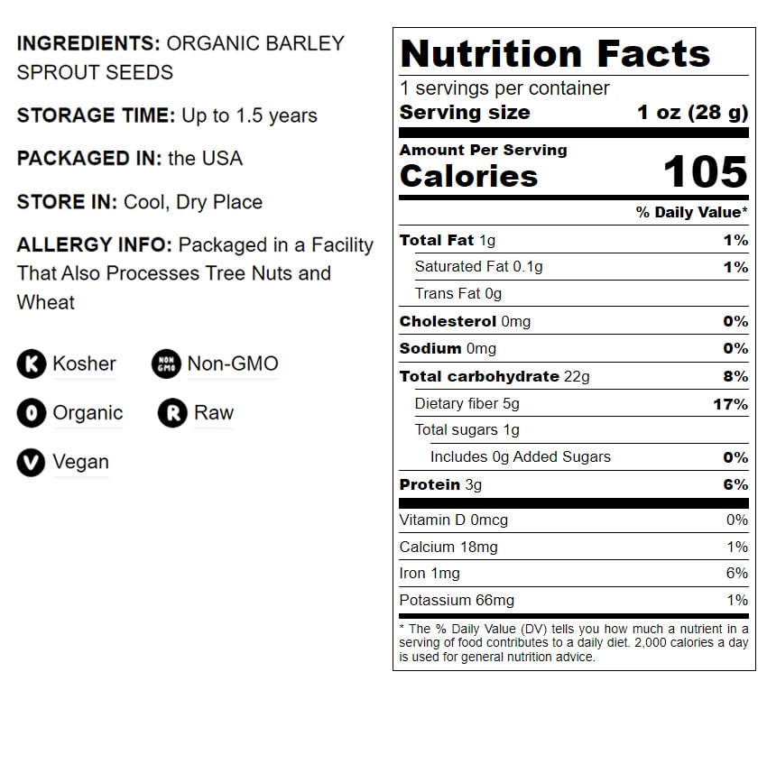 Organic Barley Sprout Powder - by Food To Live