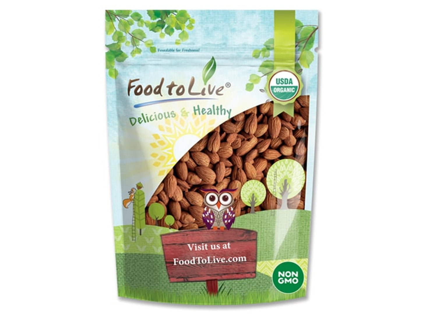 Organic Dry Roasted California Almonds with Himalayan Salt - by Food To Live