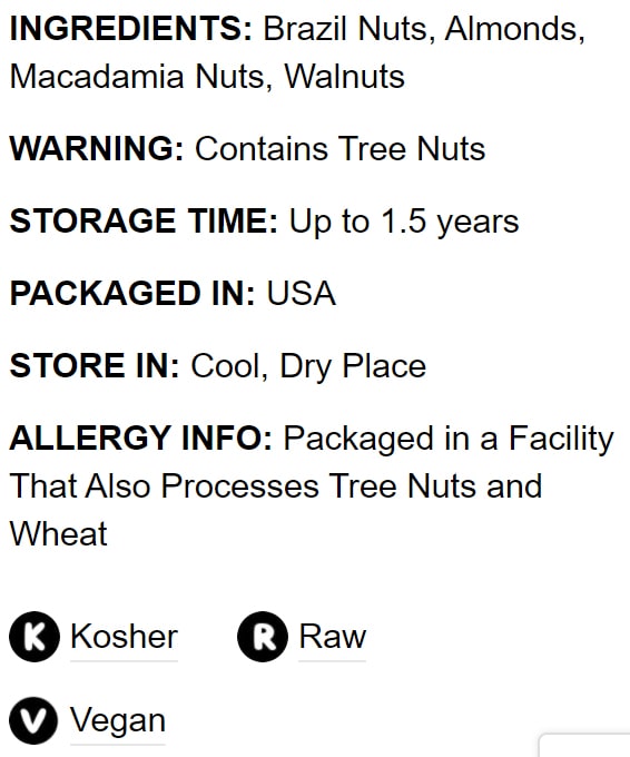 Raw Nuts in a Gift Box - by Food To Live