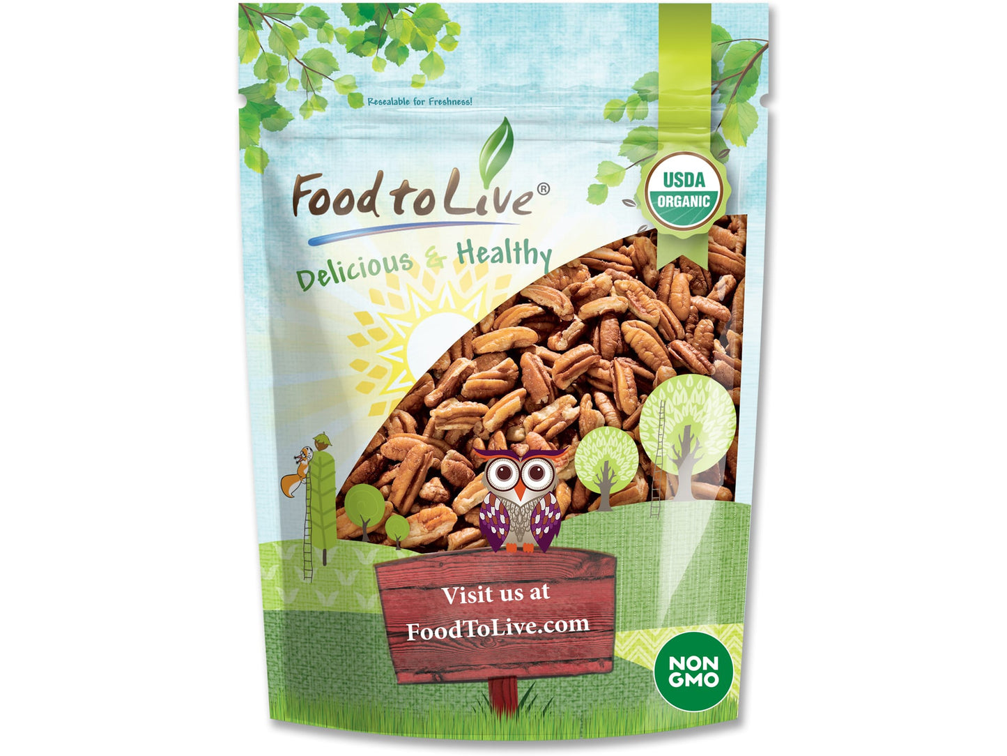Organic Raw Pecan Pieces - by Food To Live