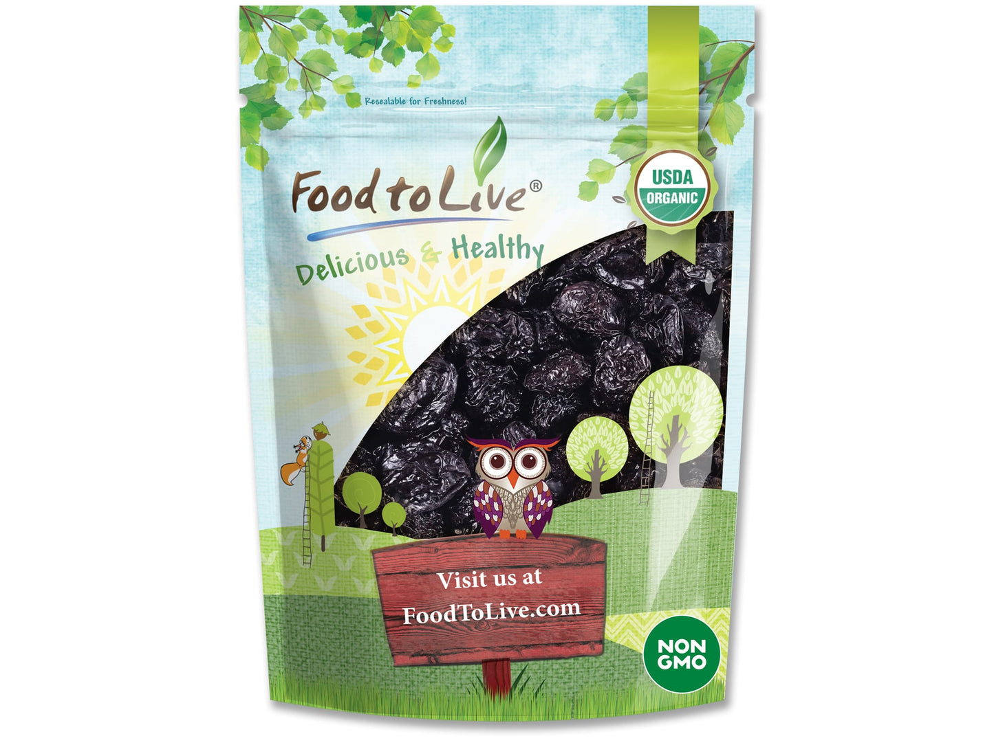 Organic Pitted Prunes - by Food To Live