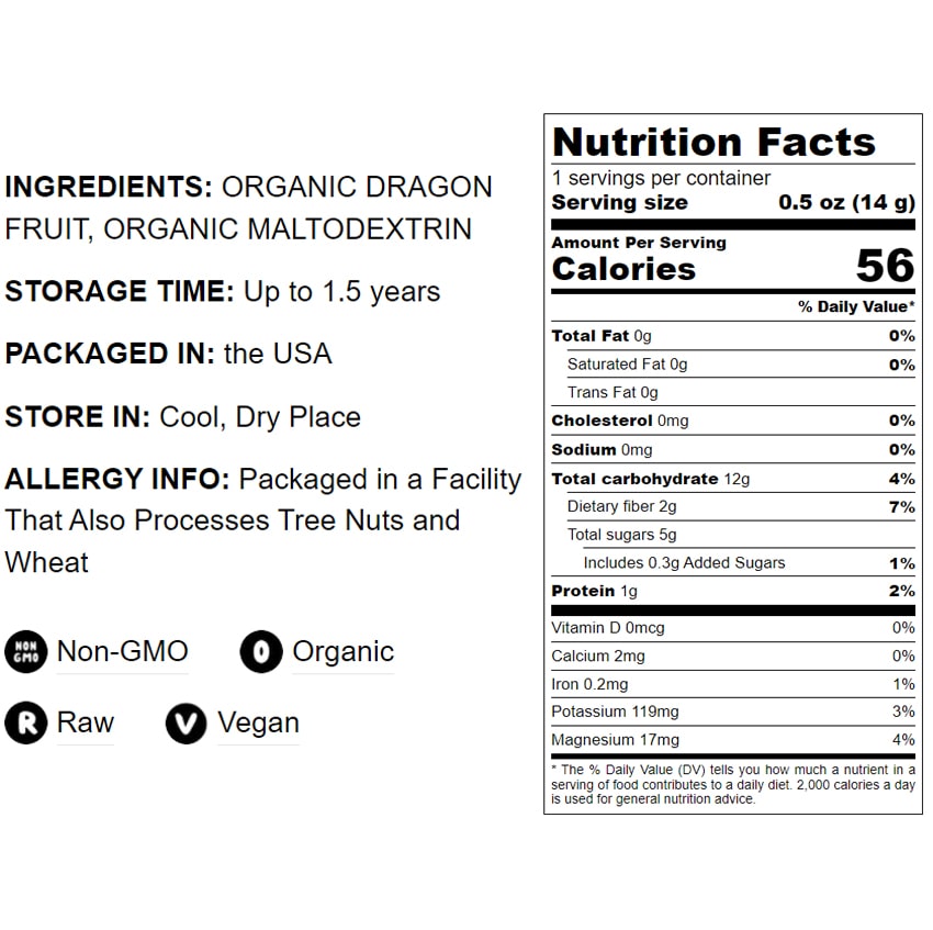 Organic Dragon Fruit Powder - by Food To Live