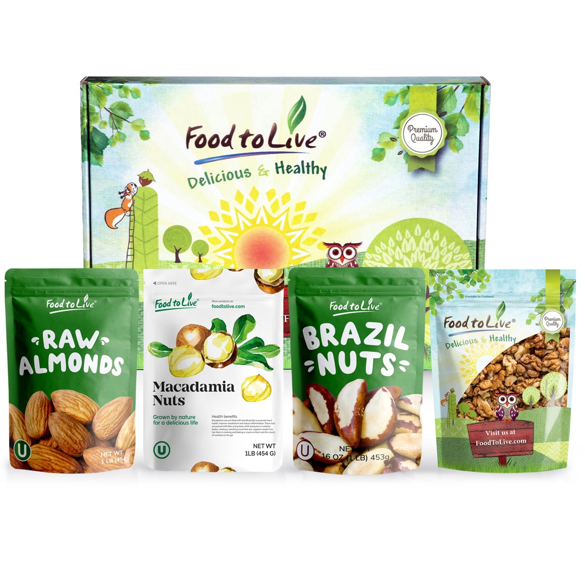 Raw Nuts in a Gift Box - by Food To Live