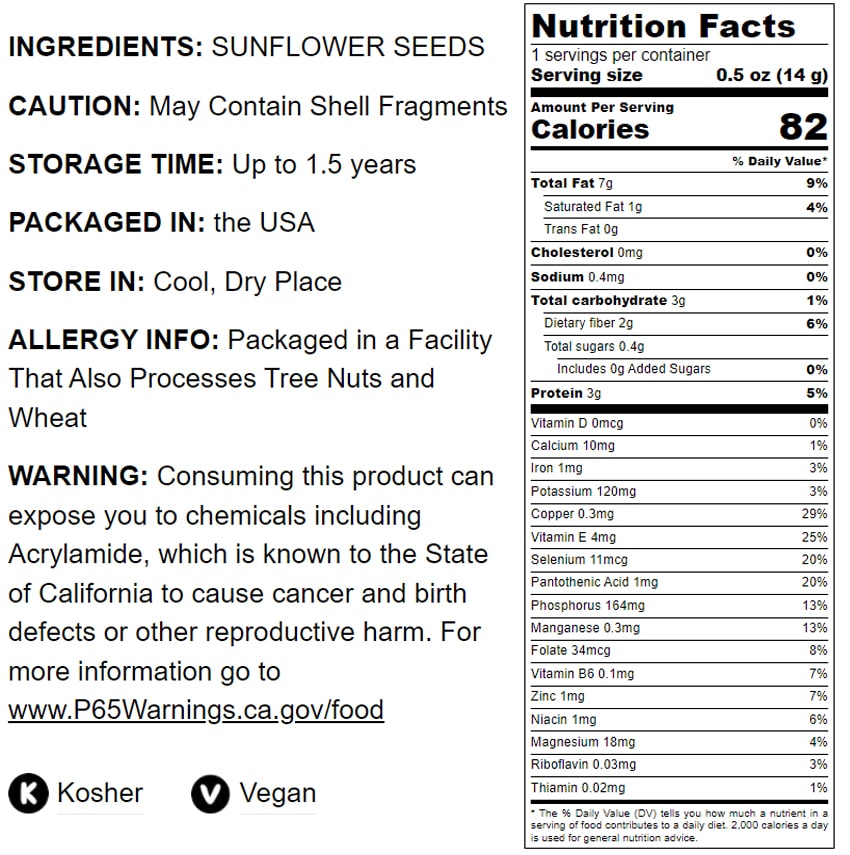 Dry Roasted Sunflower Seed Kernels - by Food To Live