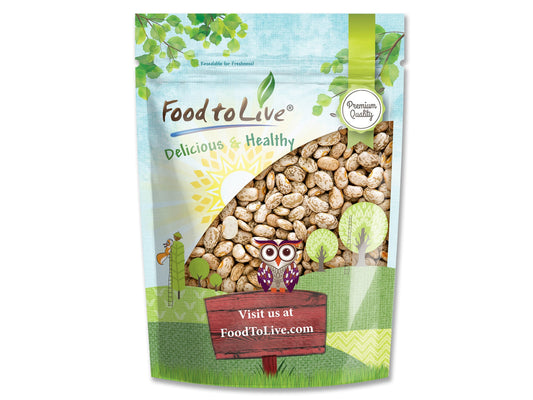 Pinto Beans — Non-GMO Verified, Raw, Dried, Vegan, Kosher, Bulk Frijol Seeds, Good Source of Protein, Fiber, Folate, Copper, and Thiamin. Low Sodium, Low Fat, Great for Cooking, Soups, Chili. Made in USA