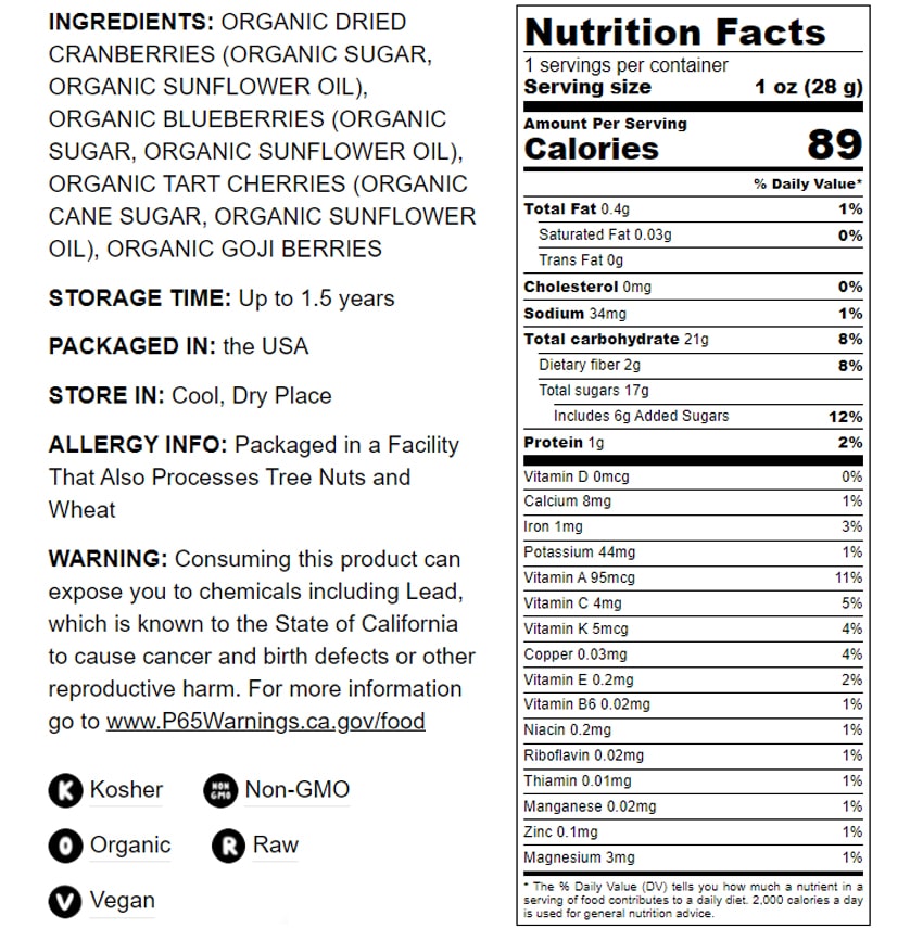 Organic Yummy Berries Mix - by Food To Live