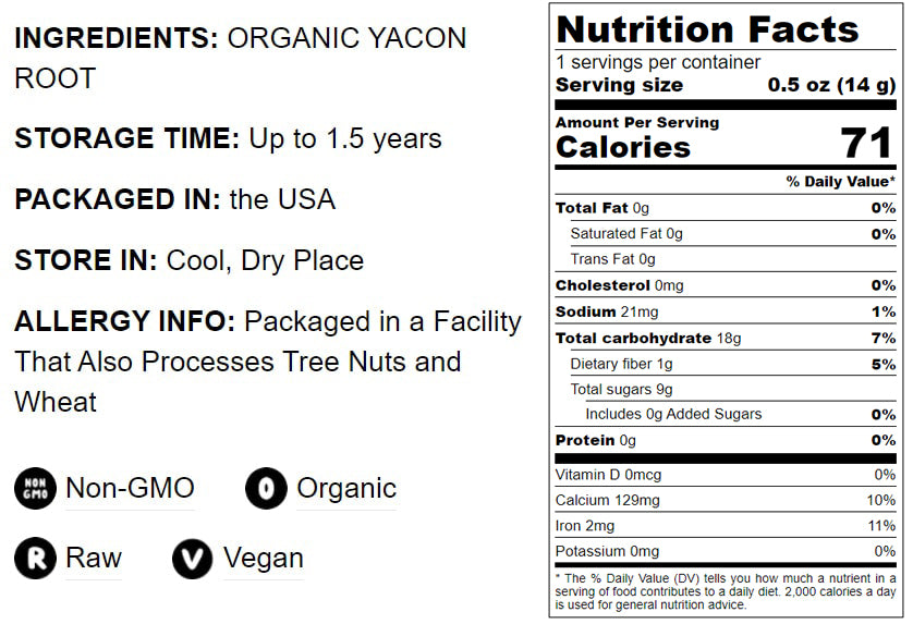 Organic Yacon Root Powder - by Food To Live