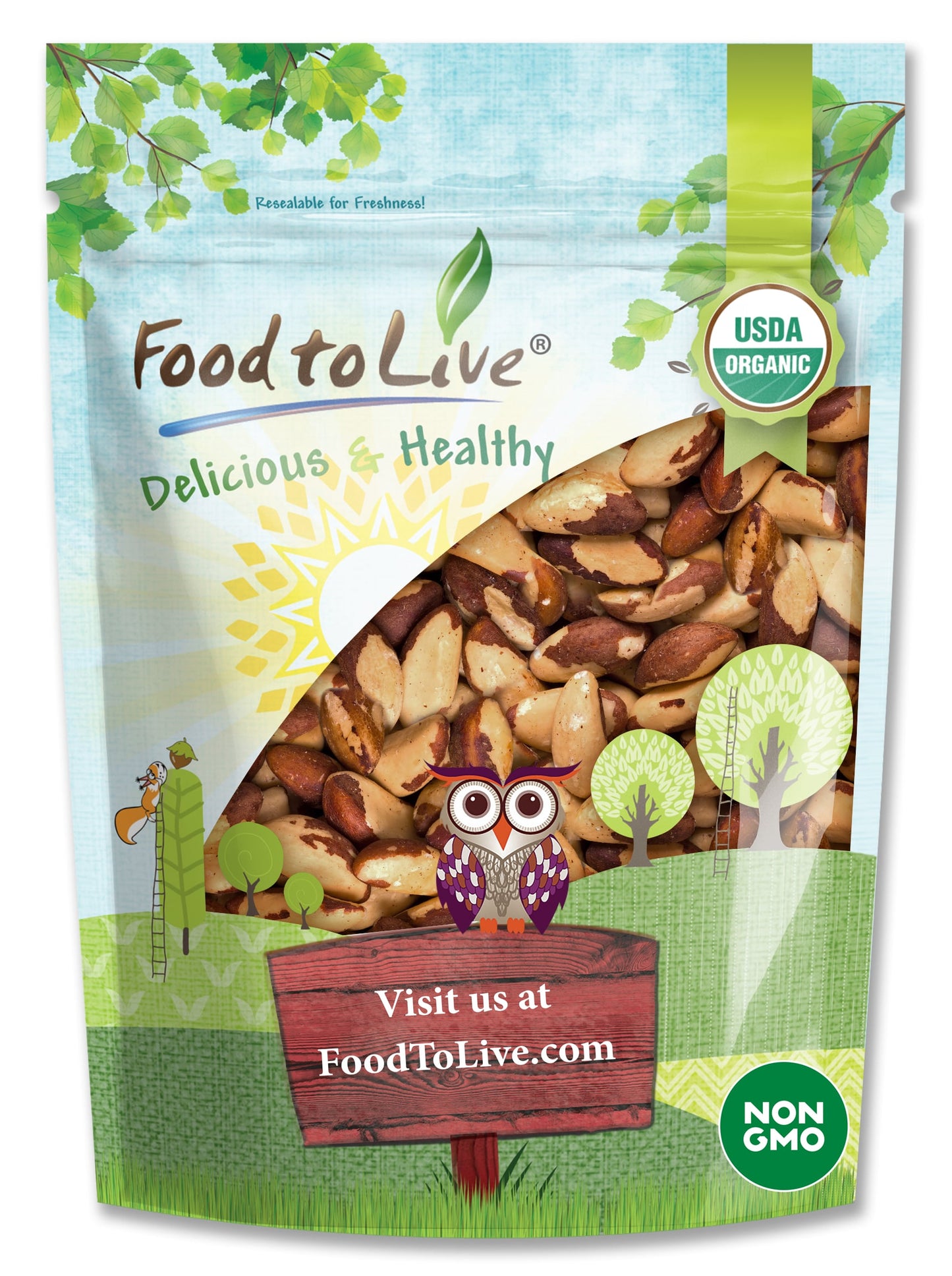 Organic Dry Roasted Brazil Nuts with Himalayan Salt - by Food To Live