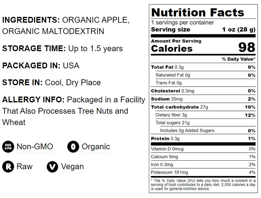 Organic Apple Juice Powder - by Food To Live