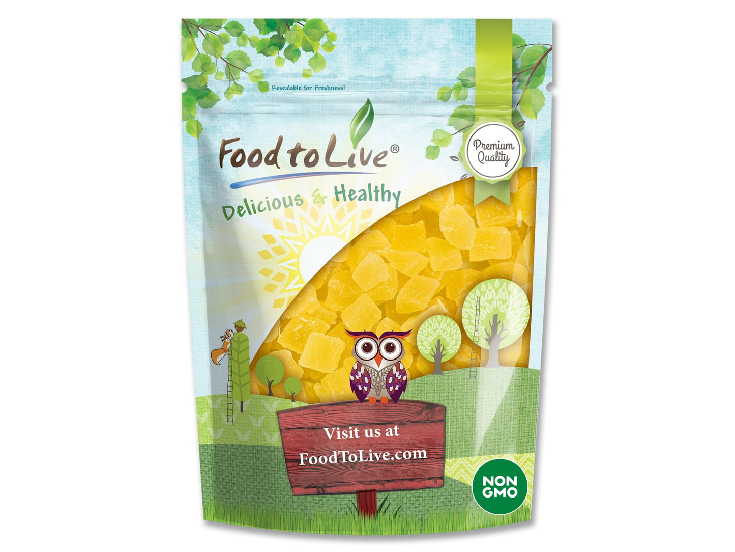 Dried Diced Pineapple - by Food To Live