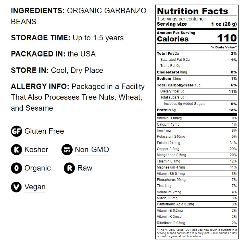 Gluten Free Organic Chickpea Flour - by Food To Live