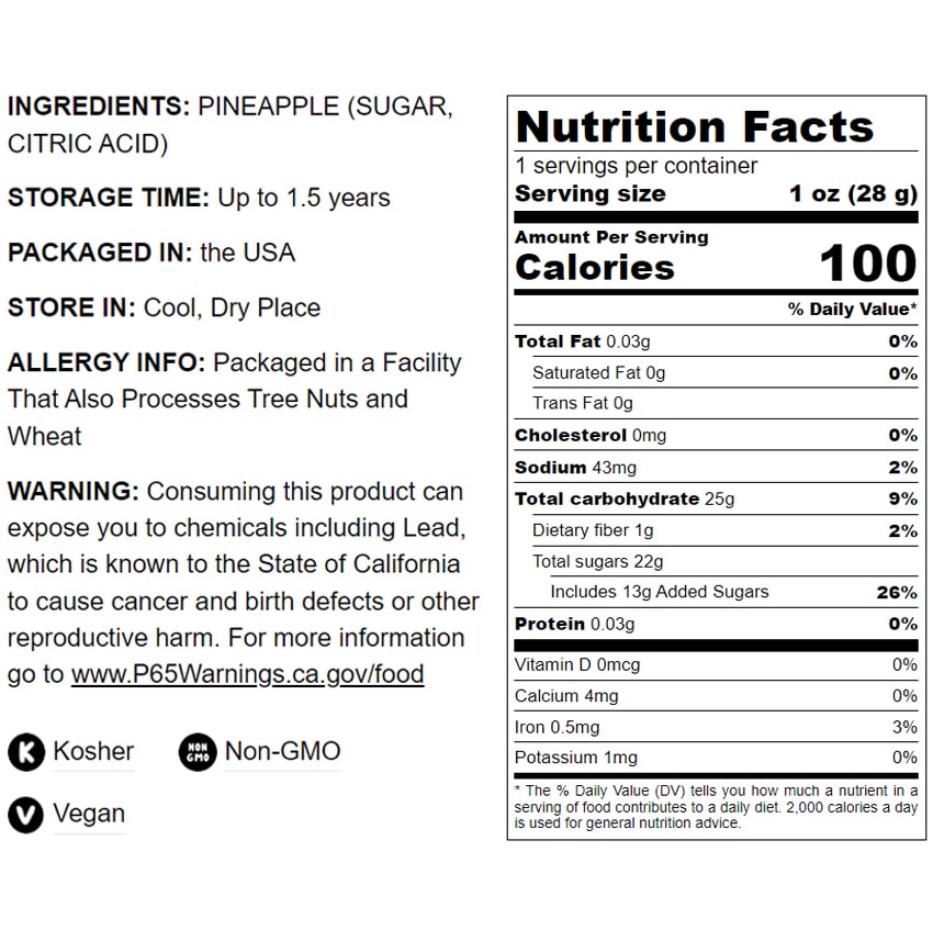 Dried Diced Pineapple - by Food To Live
