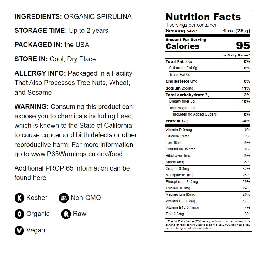 Organic Spirulina Powder - by Food To Live