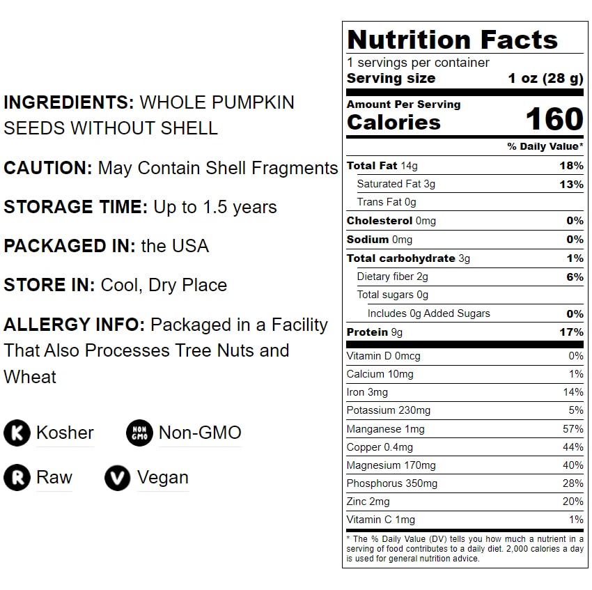 Pepitas / Pumpkin Seeds - by Food To Live