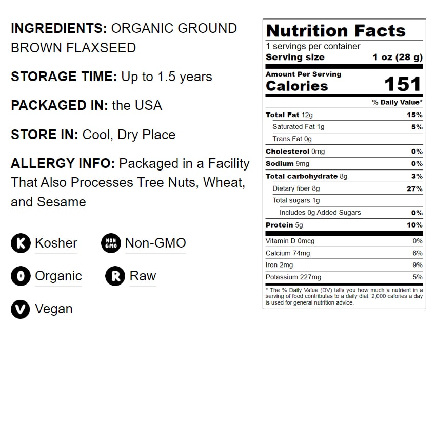 Organic Brown Flaxseed Meal - by Food To Live