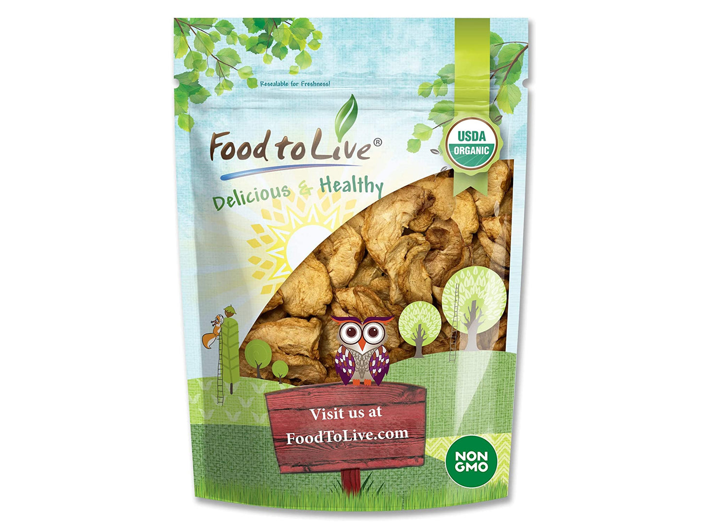 Organic Dried Apple Rings - by Food To Live
