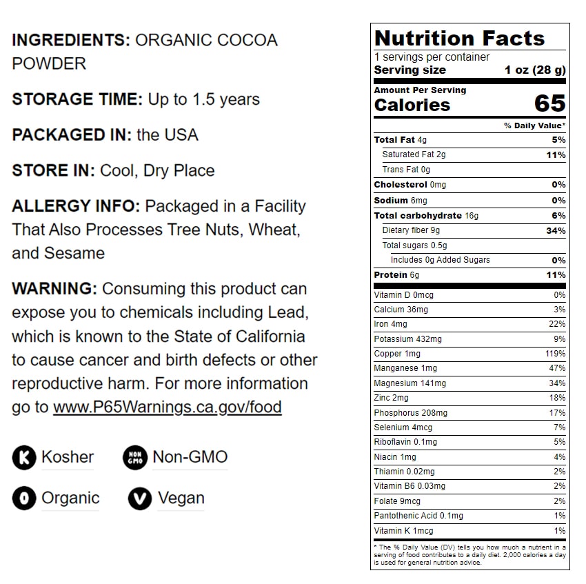 Organic Cocoa Powder - by Food To Live