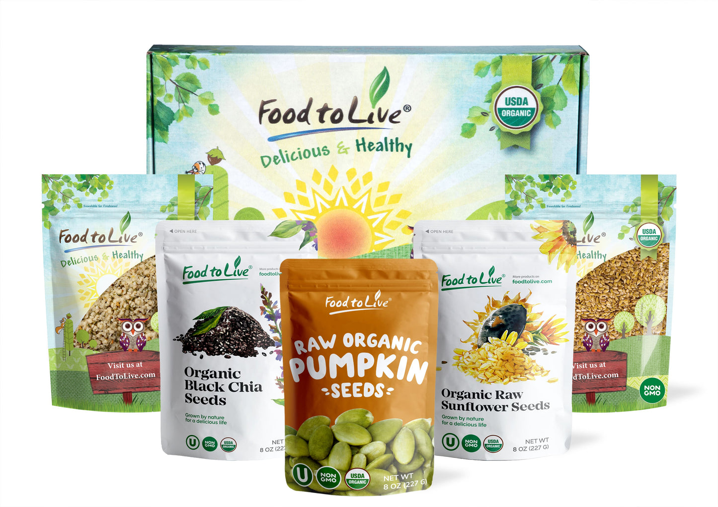 Organic Omega-3 Seeds in a Gift Box - by Food To Live