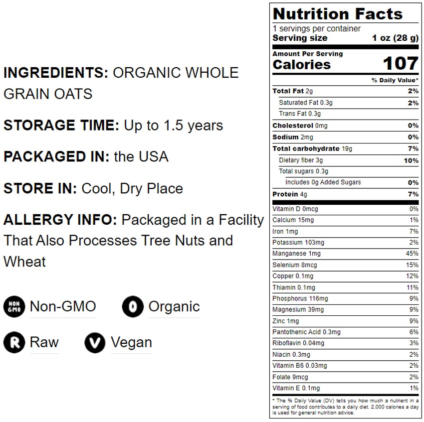 Organic Quick Cooking Rolled Oats - by Food To Live