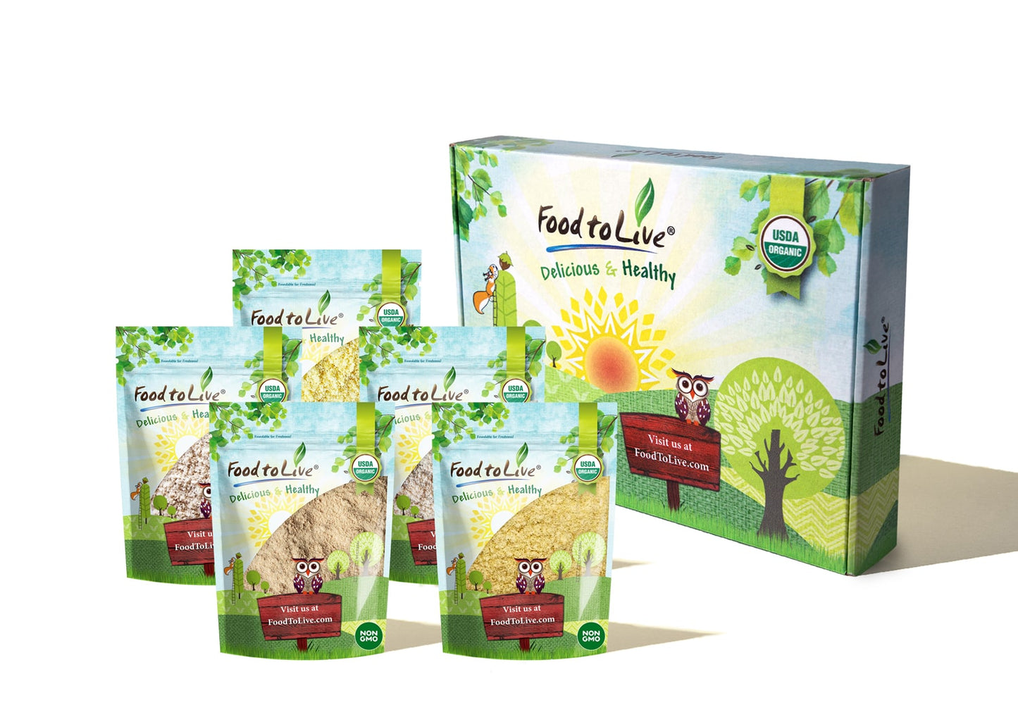 Organic Flours in a Gift Box - by Food To Live