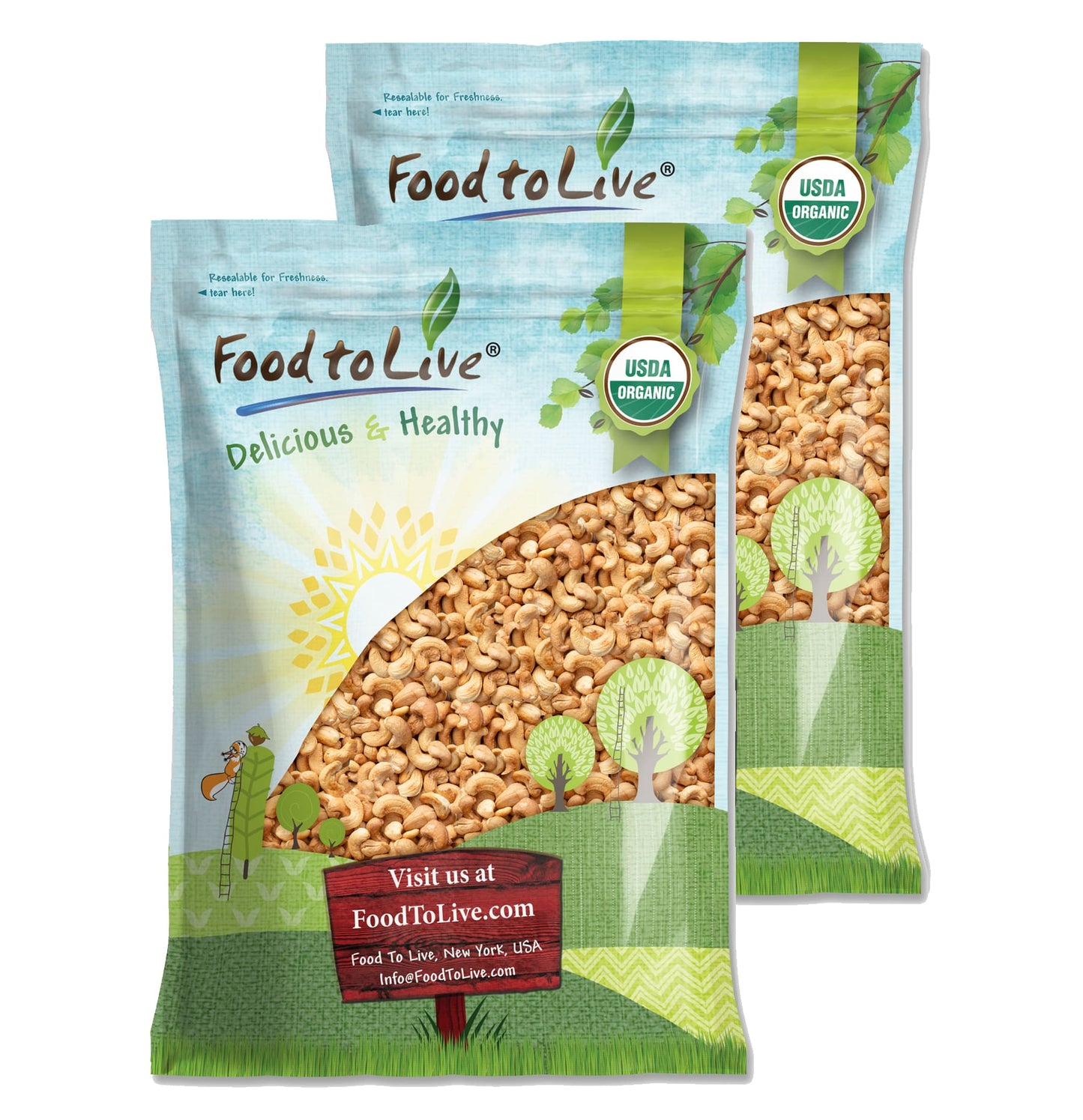 Organic Dry Roasted Whole Cashews - by Food To Live