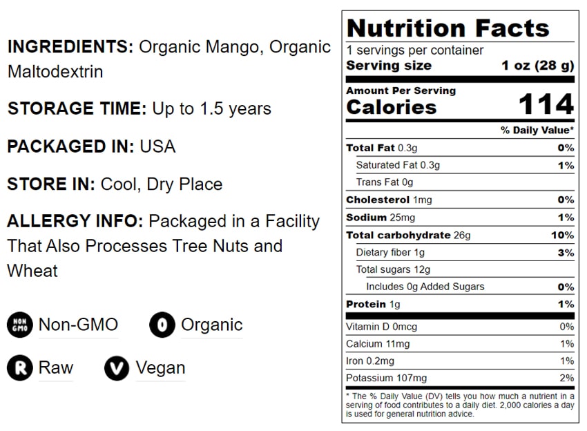 Organic Mango Powder - by Food To Live