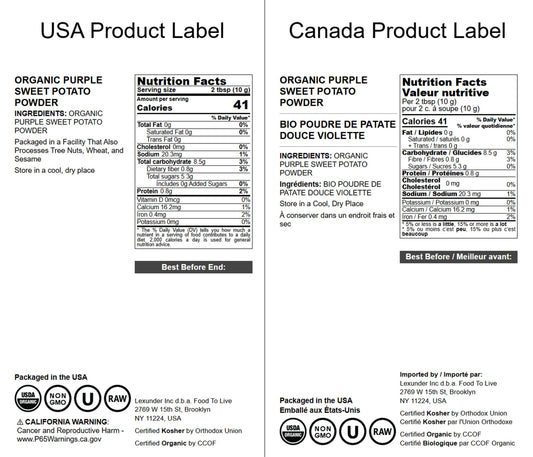 Organic Purple Sweet Potato Powder – Non-GMO, 100% Pure, No Sugar Added. Vegan