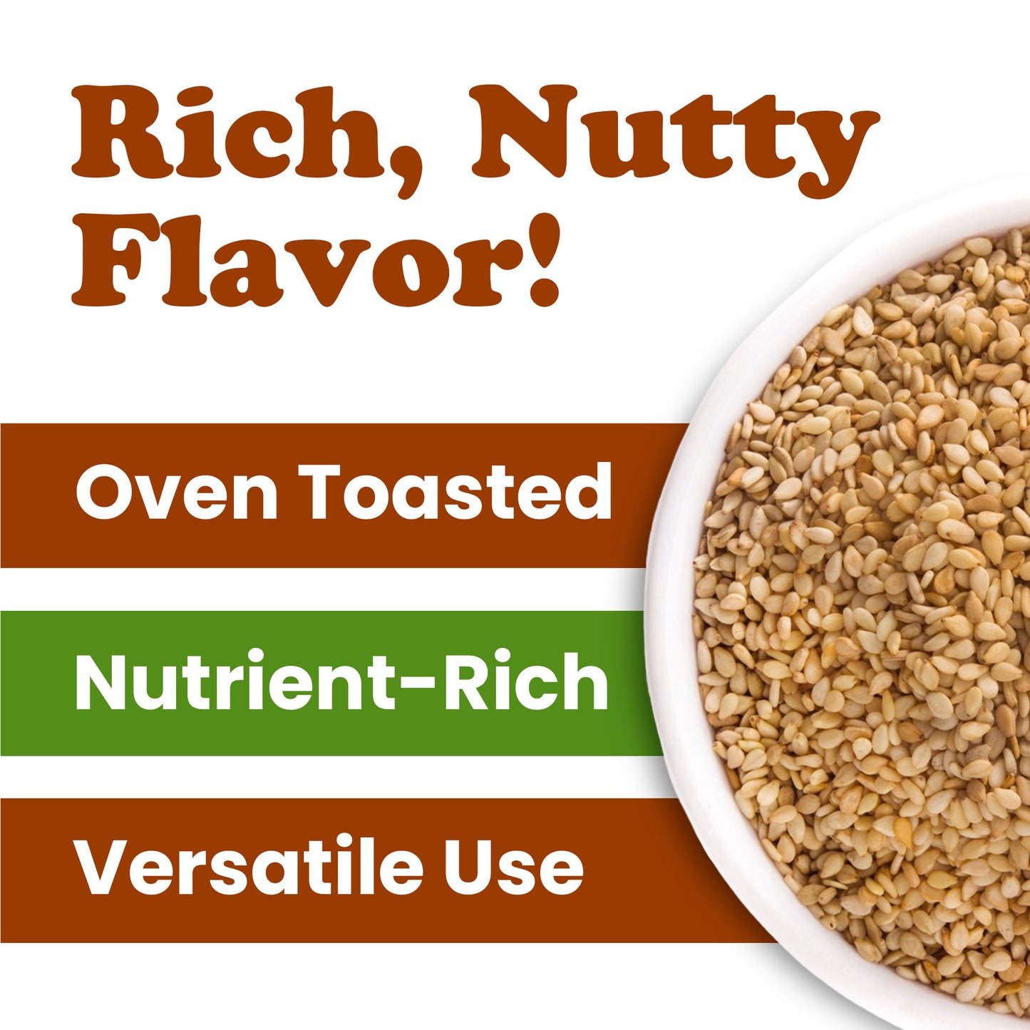 Organic Toasted Hulled Sesame Seeds  – by Food to Live