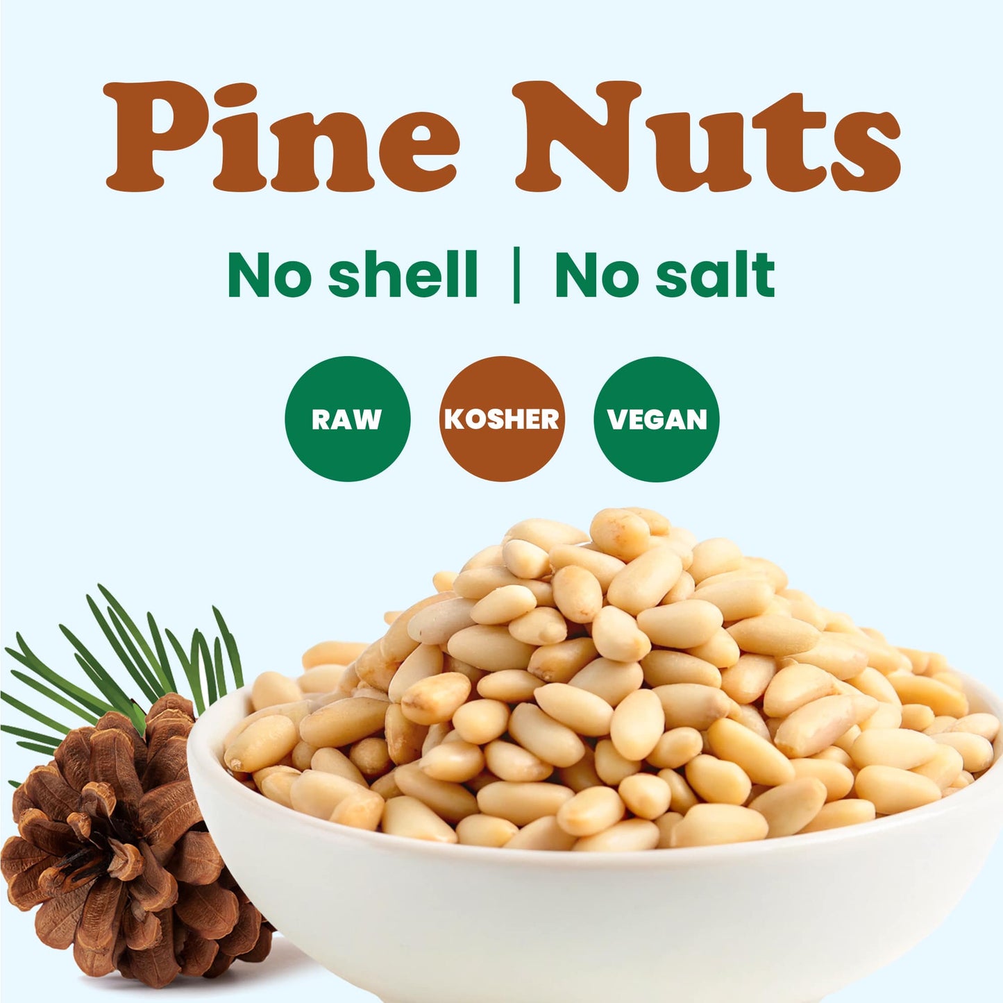 Pine Nuts — Pignolias, Bulk, Kosher, Raw, Unsalted - by Food to Live