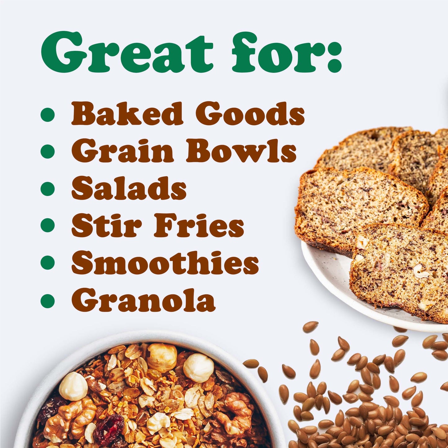 Organic Roasted Whole Brown Flax Seeds – Vegan, Kosher, Bulk – by Food to Live