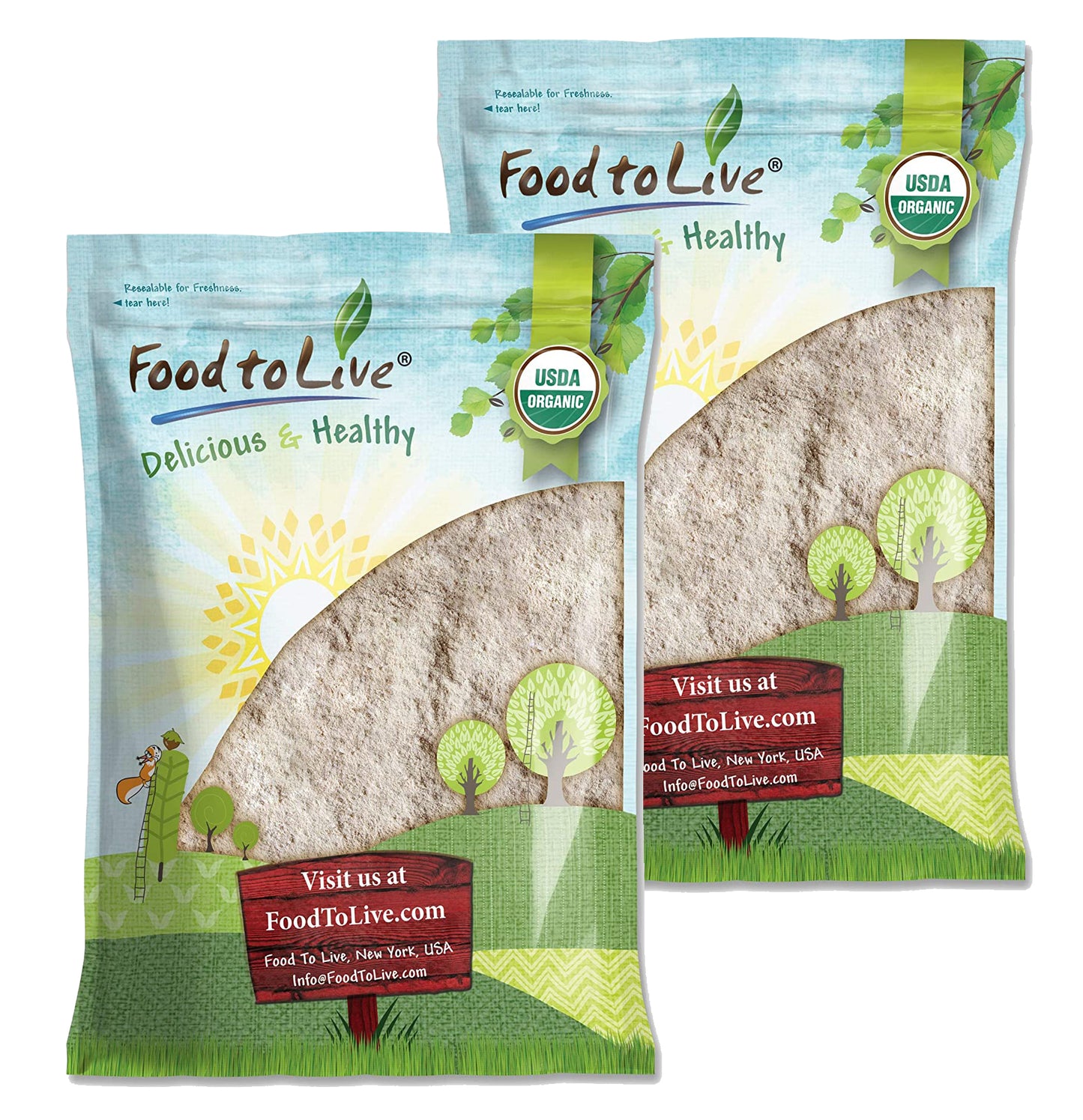 Organic Barley Flour - Stone Ground from Whole Hulled Barley, Non-GMO, Raw, Vegan, Bulk, Great for Baking - by Food to Live