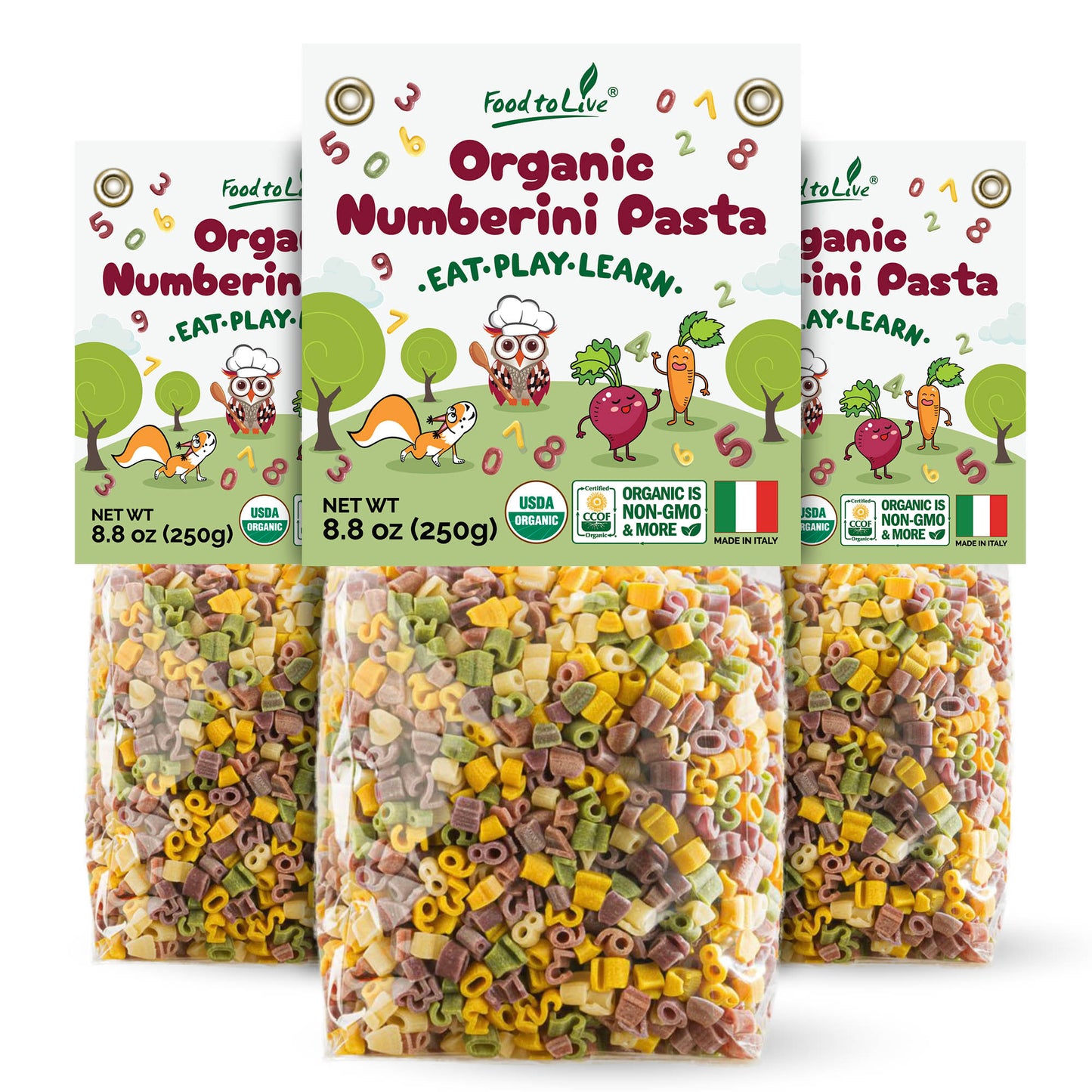 Organic Numberini Pasta - Eat Play Learn - by Food to Live