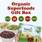 Organic Superfoods in a Gift Box - A Variety Pack of Pumpkin Seeds, Hemp Seeds, Chia Seeds, Golden Flax Seeds, Cacao Nibs - by Food to Live