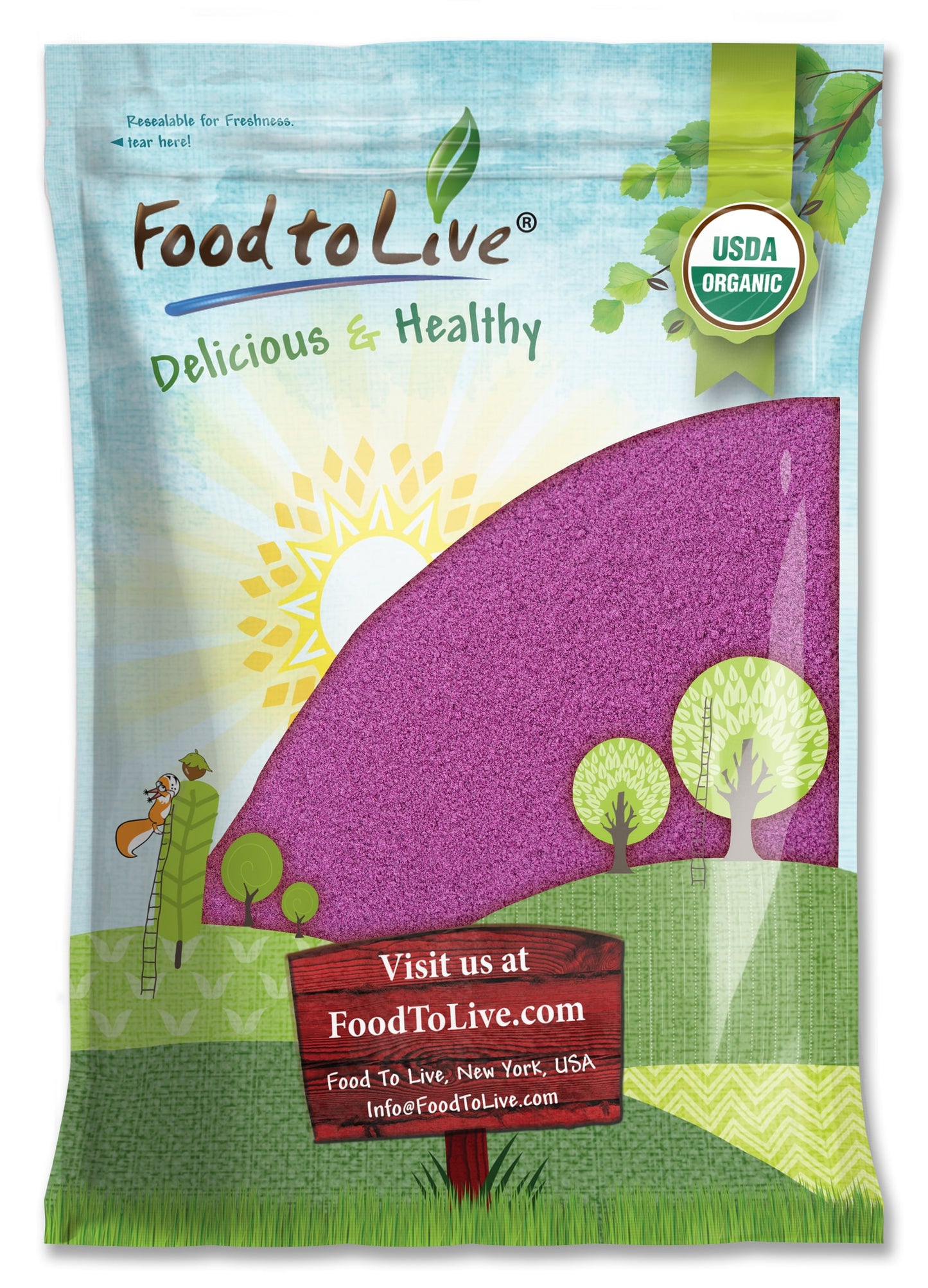 Organic Purple Sweet Potato Powder – Non-GMO, 100% Pure, No Sugar Added. Vegan