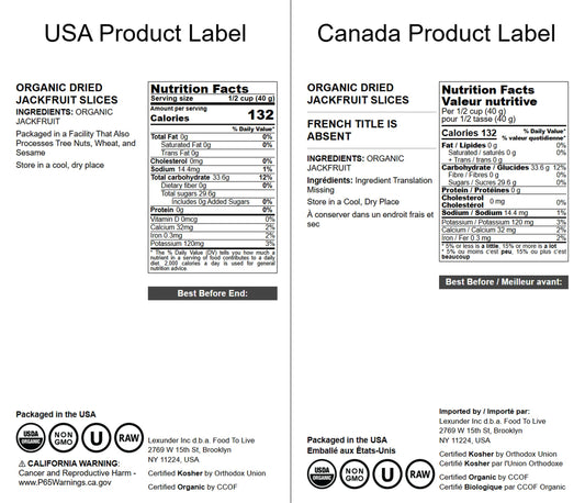 Organic Dried Jackfruit Slices – Non-GMO Chewy Snack for Kids and Adults, Unsweetened, Unsulfured, Nutritious Vegan Superfood in Bulk, Kosher