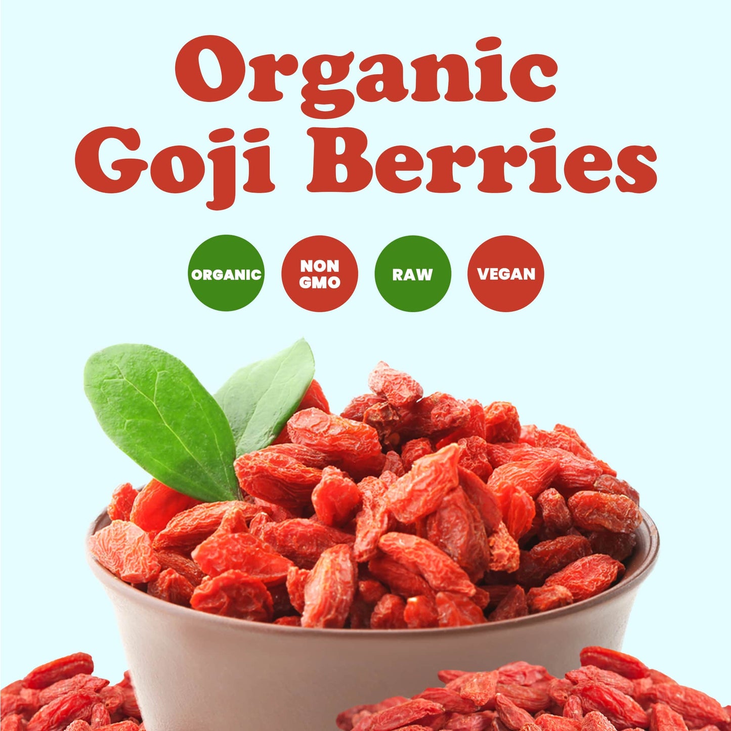 Organic Goji Berries - Sun Dried, Large and Juicy, Non-GMO, Raw, Vegan, Sirtfood, Bulk - by Food to Live