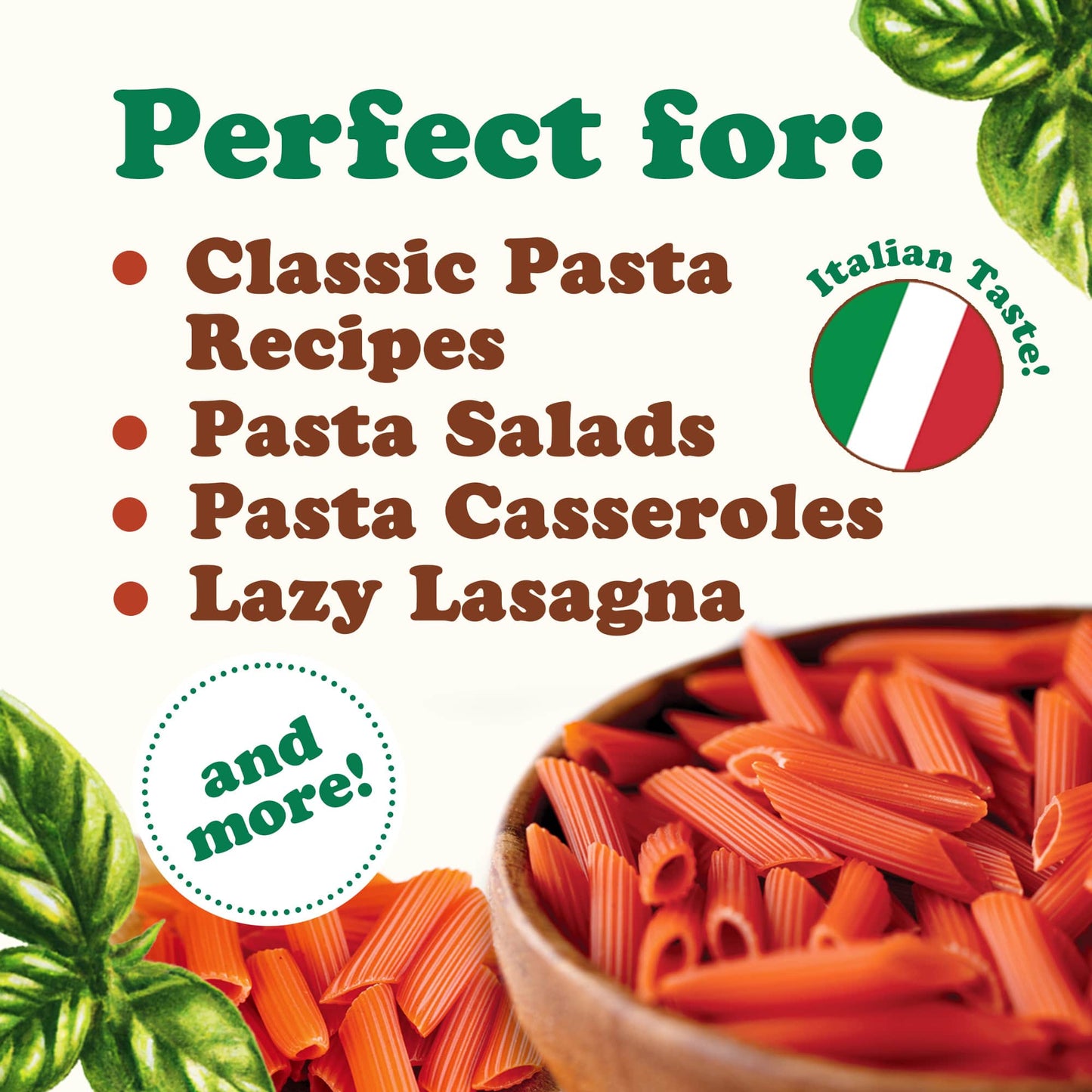 Organic Red Lentil Penne Pasta, 8.8 OZ – Non-GMO, Single Ingredient.  Vegan. Made in Italy.