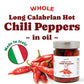 Whole Long Calabrian Hot Chili Peppers in Oil, 280 g - Spicy and Savory