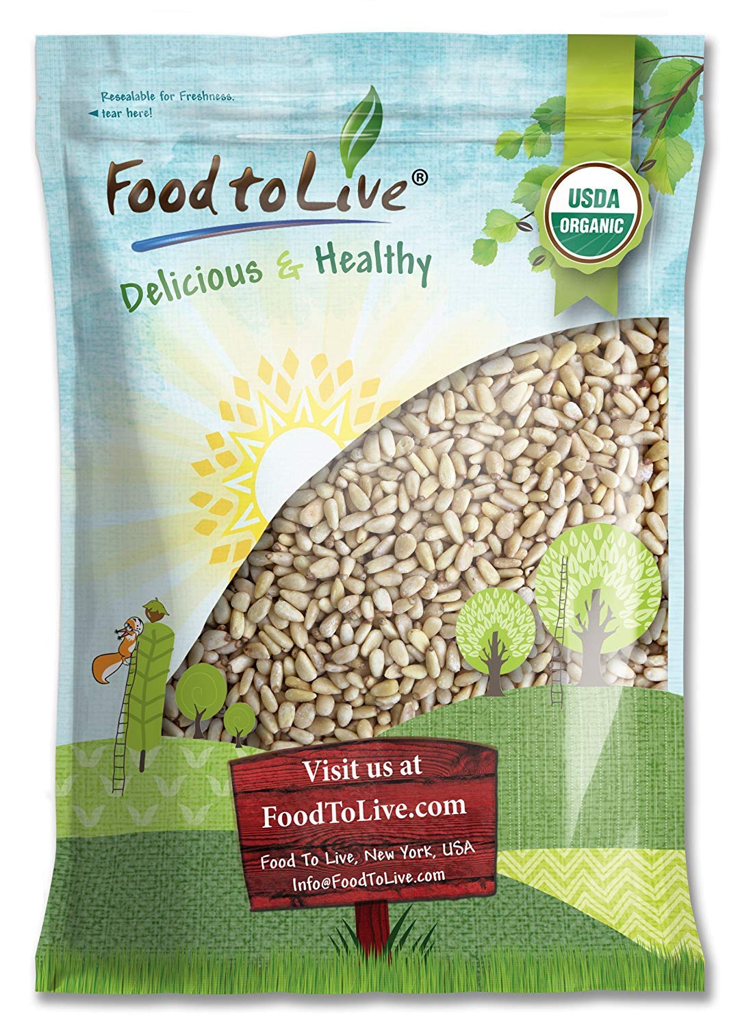 Organic Pine Nuts — Non-GMO Pignolias, Kosher, Raw, Vegan, Bulk – by Food to Live