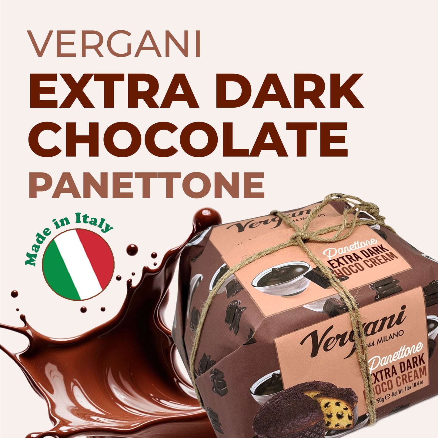 Vergani Extra Dark Chocolate Panettone - 750g (1.65 lb)