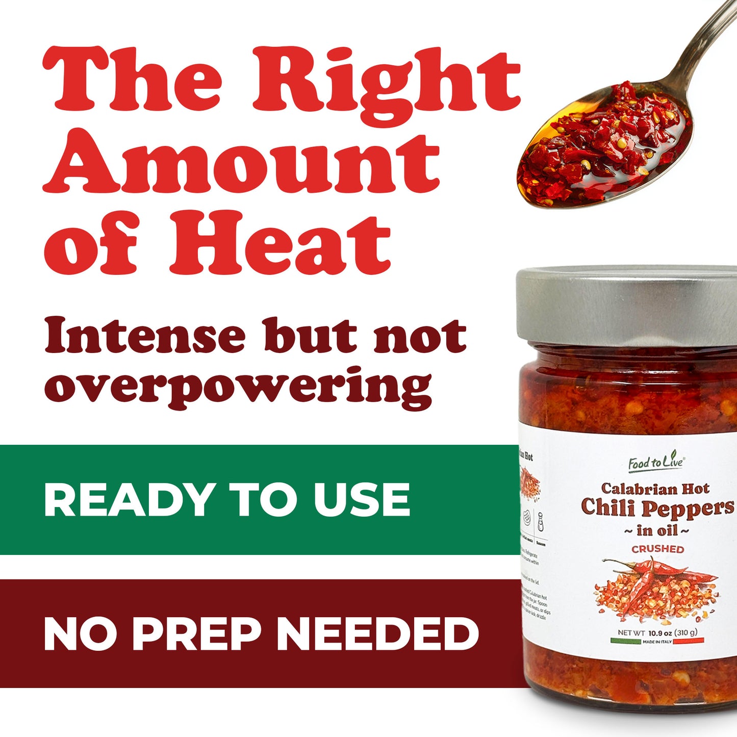 Crushed Calabrian Hot Chili Peppers in Oil, 310 g - by Food to Live