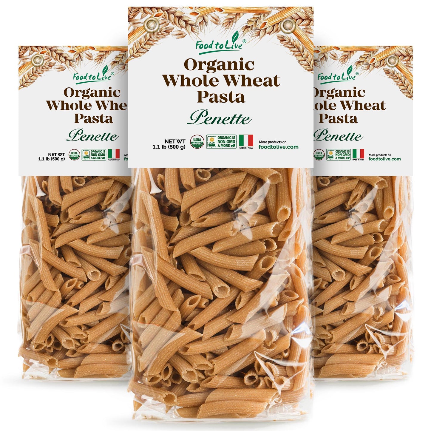 Organic Pennette Whole Wheat Pasta – Made in Italy