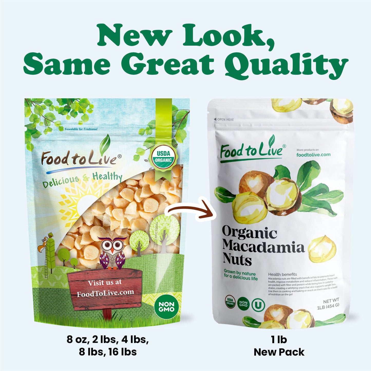 Organic Macadamia Nuts, Pieces, Roasted and Salted - by Food to Live