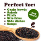 Organic Black Rice — Whole Grain Non-GMO Rice. Nutty and Sweet Flavor. Rich in Antioxidants and Dietary Fiber. Great for Stir-Fries, Salads, and Pudding. Kosher, Vegan, Bulk