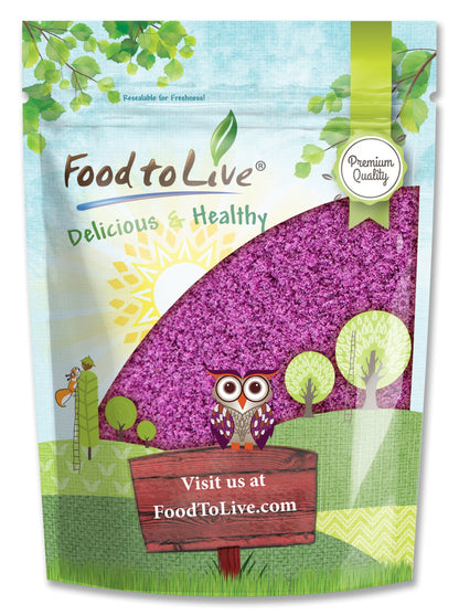Purple Sweet Potato Powder - 100% Pure, Dried Raw Purple Yam Ube Powder Alternative, No Sugar Added, Vegan Bulk Superfood, Great for Cooking, Baking, Pastries, Desserts, Smoothies, and Food Coloring - by Food To Live