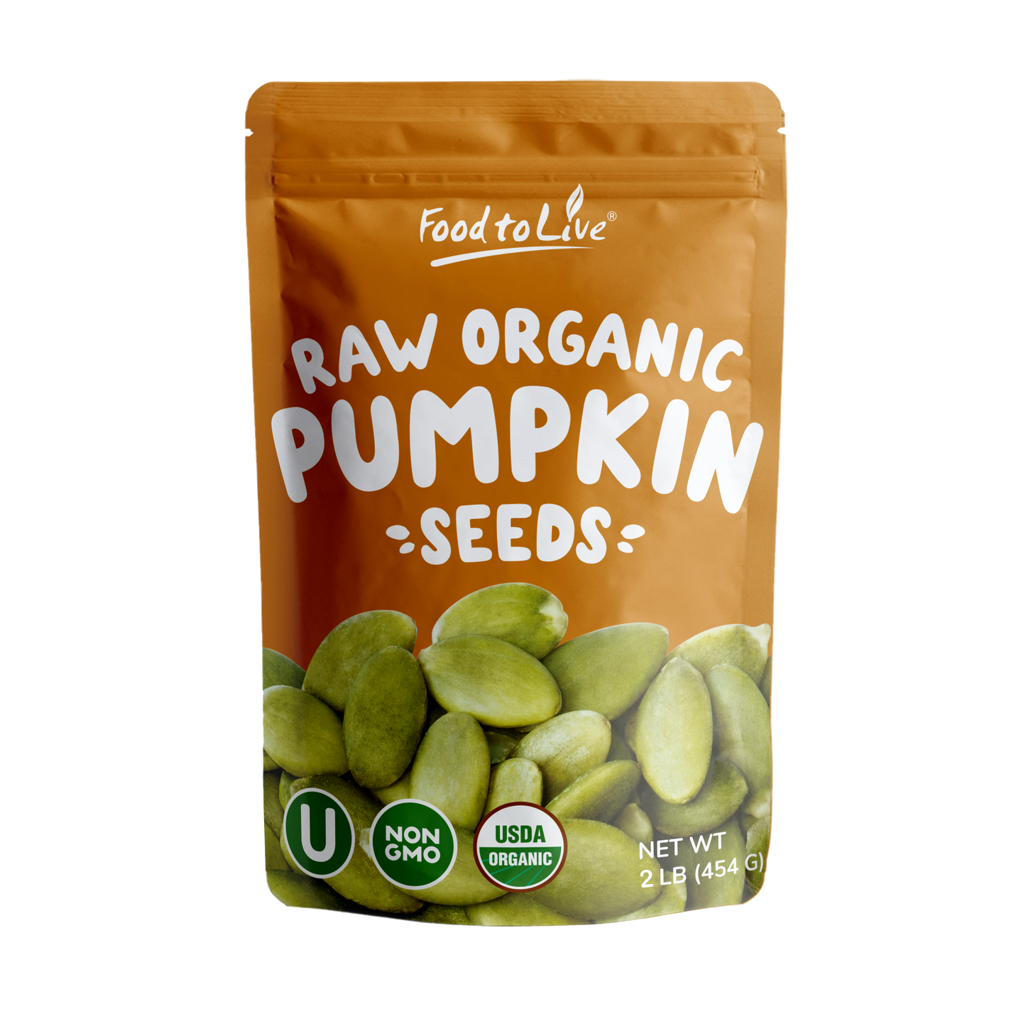 Organic Pepitas / Pumpkin Seeds – No Shell, Non-GMO, Kosher, Raw, Vegan - by Food to Live