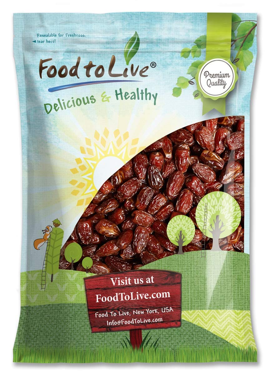 Medjool Dates — Large Dried Meaty Dates with Pits, Unsweetened and Unsulphured , Vegan, Sirtfood, Bulk Dates. Good Source of Potassium and Dietary Fiber