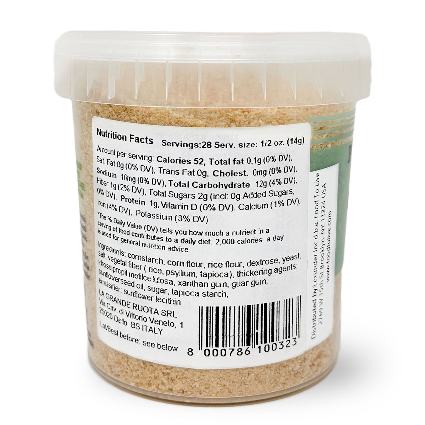 La Grande Ruota Gluten Free Breadcrumbs –Low Carb, Dairy Free. Vegan, Wholesale